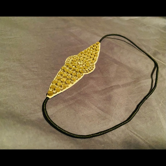 Blue ruby boho rhinestone head band - Picture 3 of 4